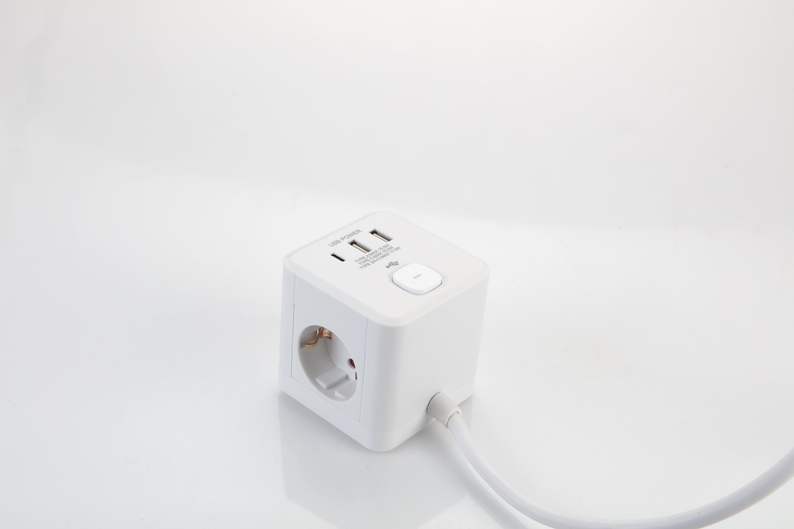 Base Múltiple Cubo Enchufes - USB